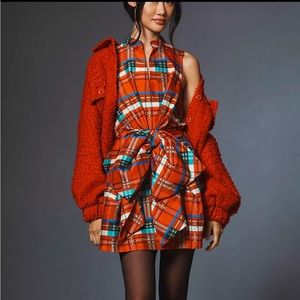 Anthropologie plaid bow dress